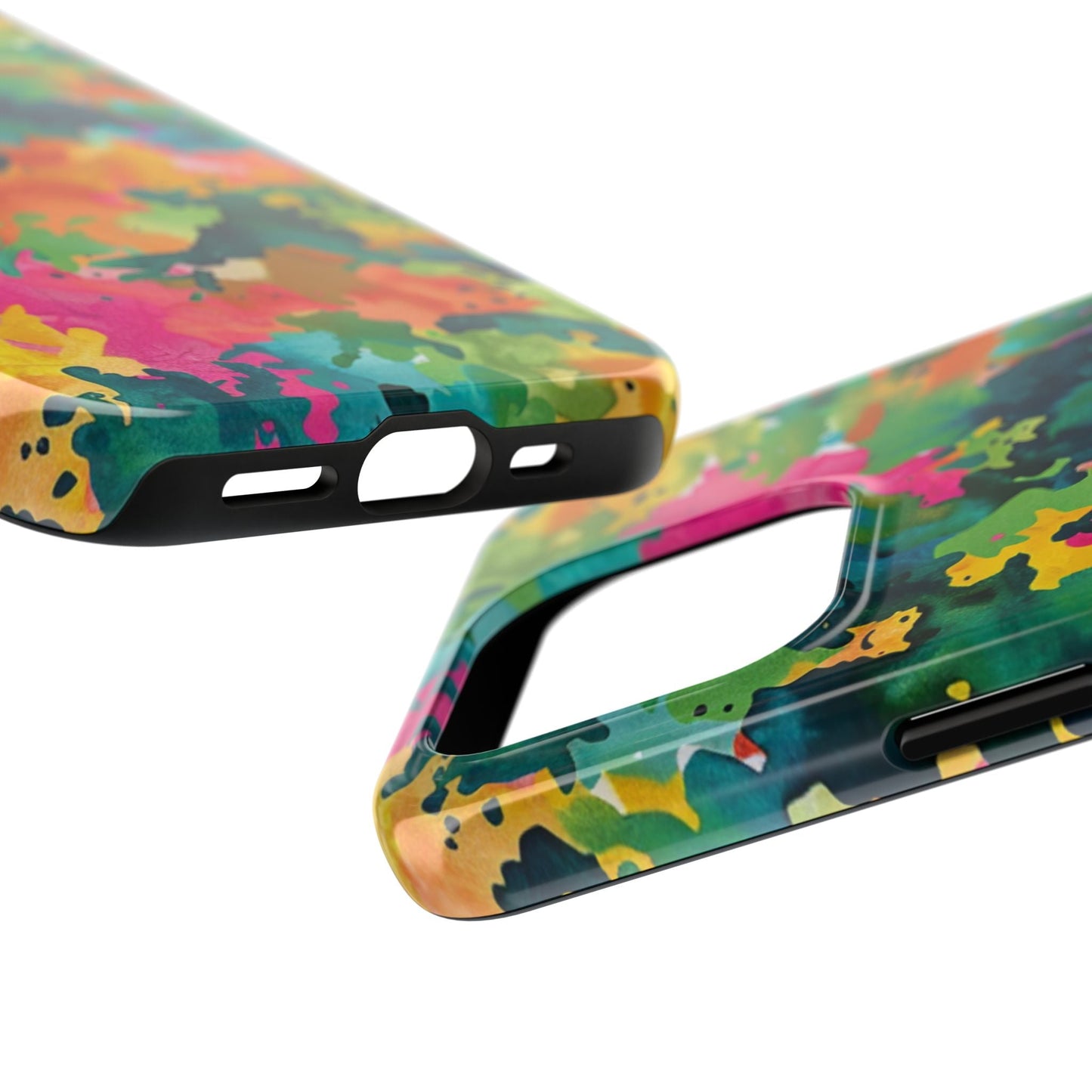 Vibrant Watercolor Splash iPhone Case – Bold Multicolor Artistic Design - BOGO Cases