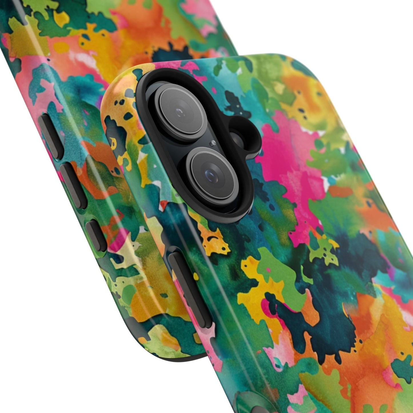 Vibrant Watercolor Splash iPhone Case – Bold Multicolor Artistic Design - BOGO Cases
