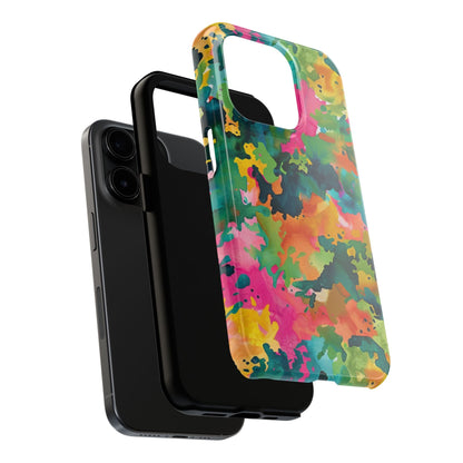 Vibrant Watercolor Splash iPhone Case – Bold Multicolor Artistic Design - BOGO Cases