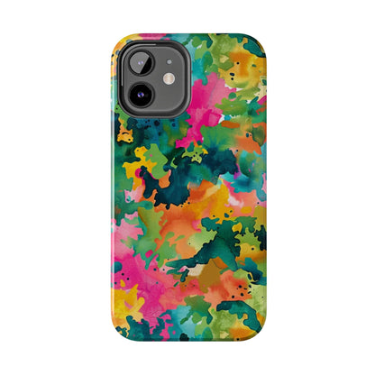 Vibrant Watercolor Splash iPhone Case – Bold Multicolor Artistic Design - BOGO Cases