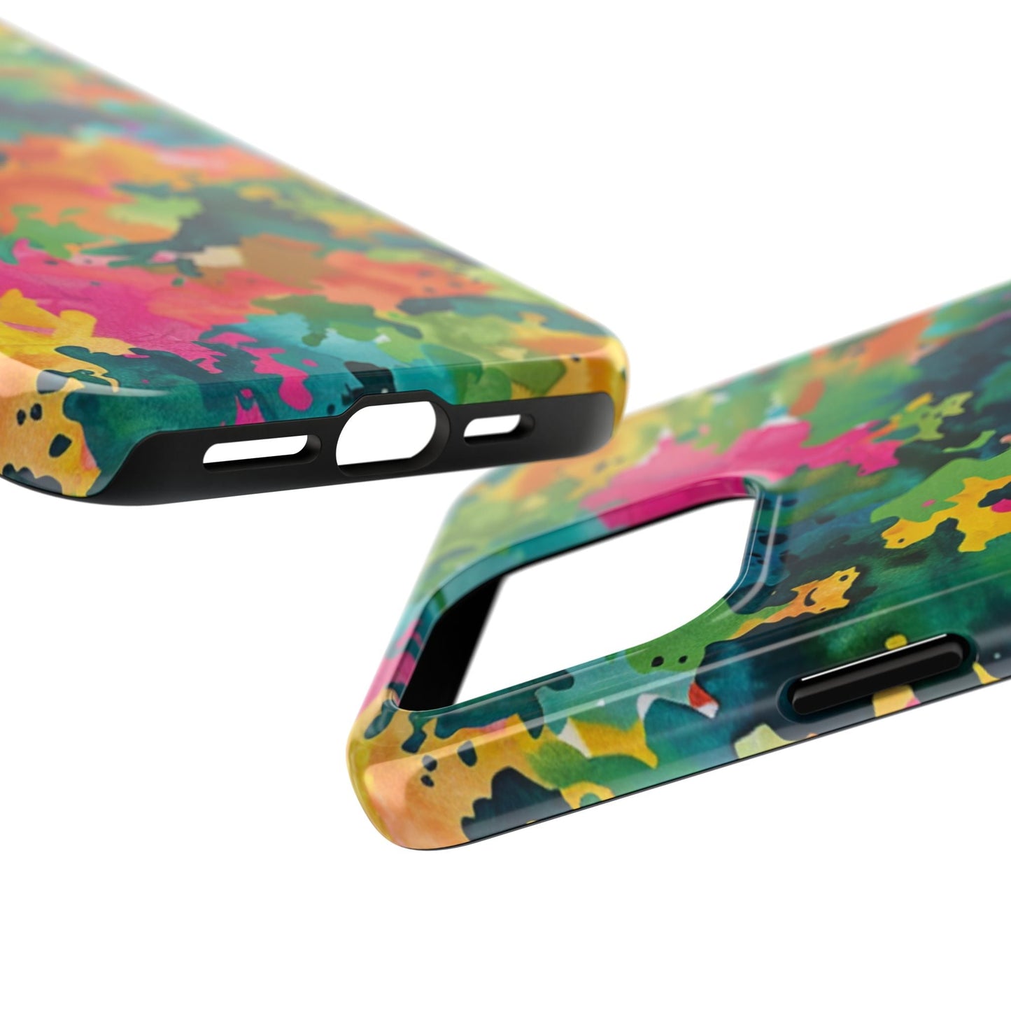 Vibrant Watercolor Splash iPhone Case – Bold Multicolor Artistic Design - BOGO Cases