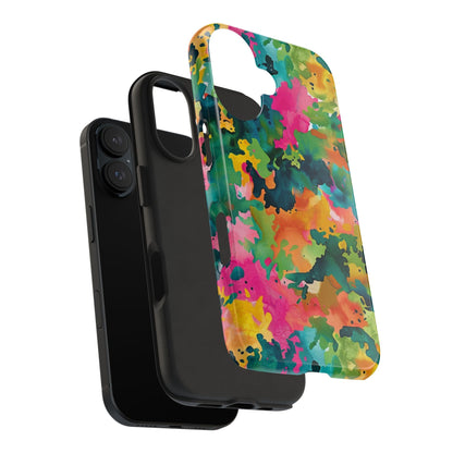Vibrant Watercolor Splash iPhone Case – Bold Multicolor Artistic Design - BOGO Cases