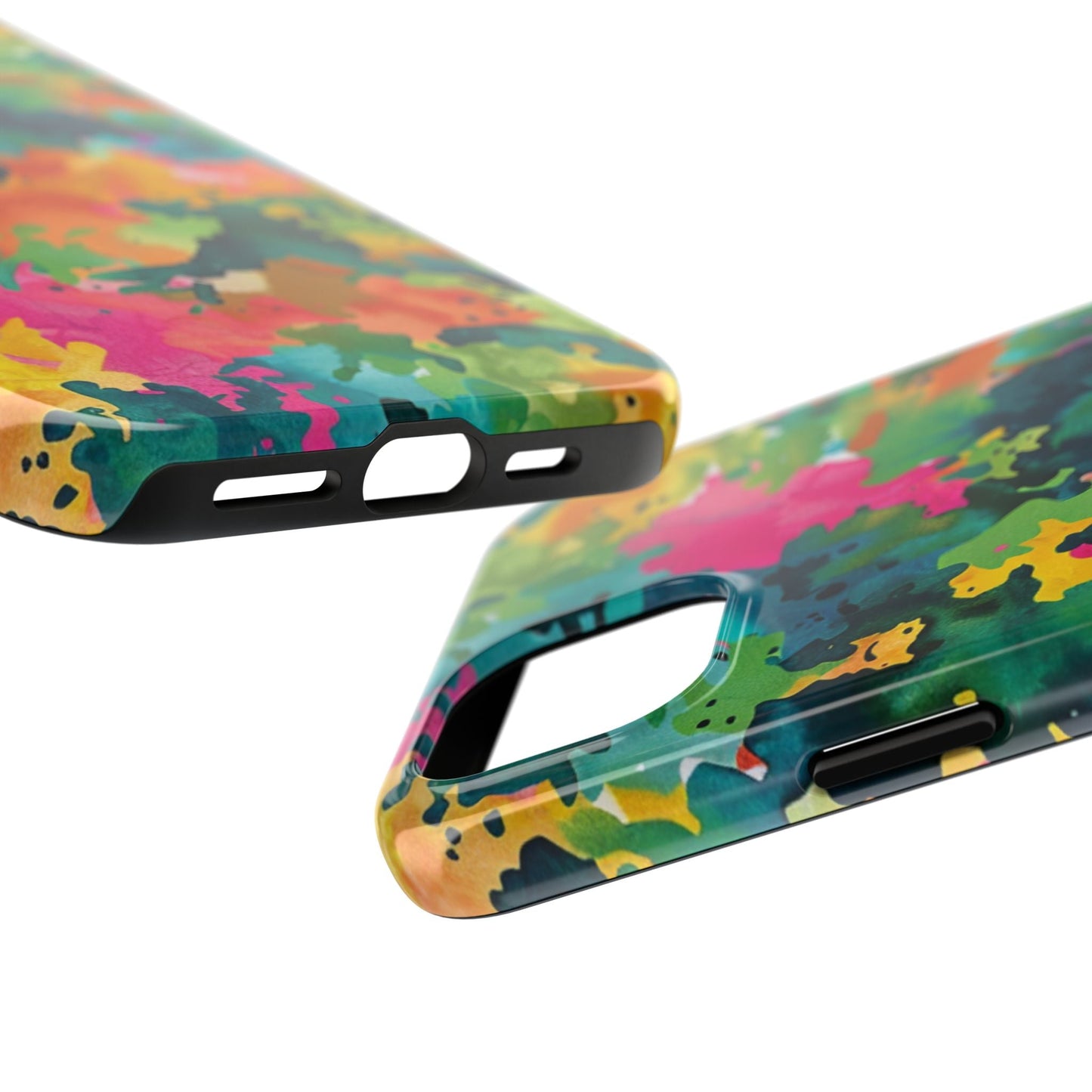 Vibrant Watercolor Splash iPhone Case – Bold Multicolor Artistic Design - BOGO Cases