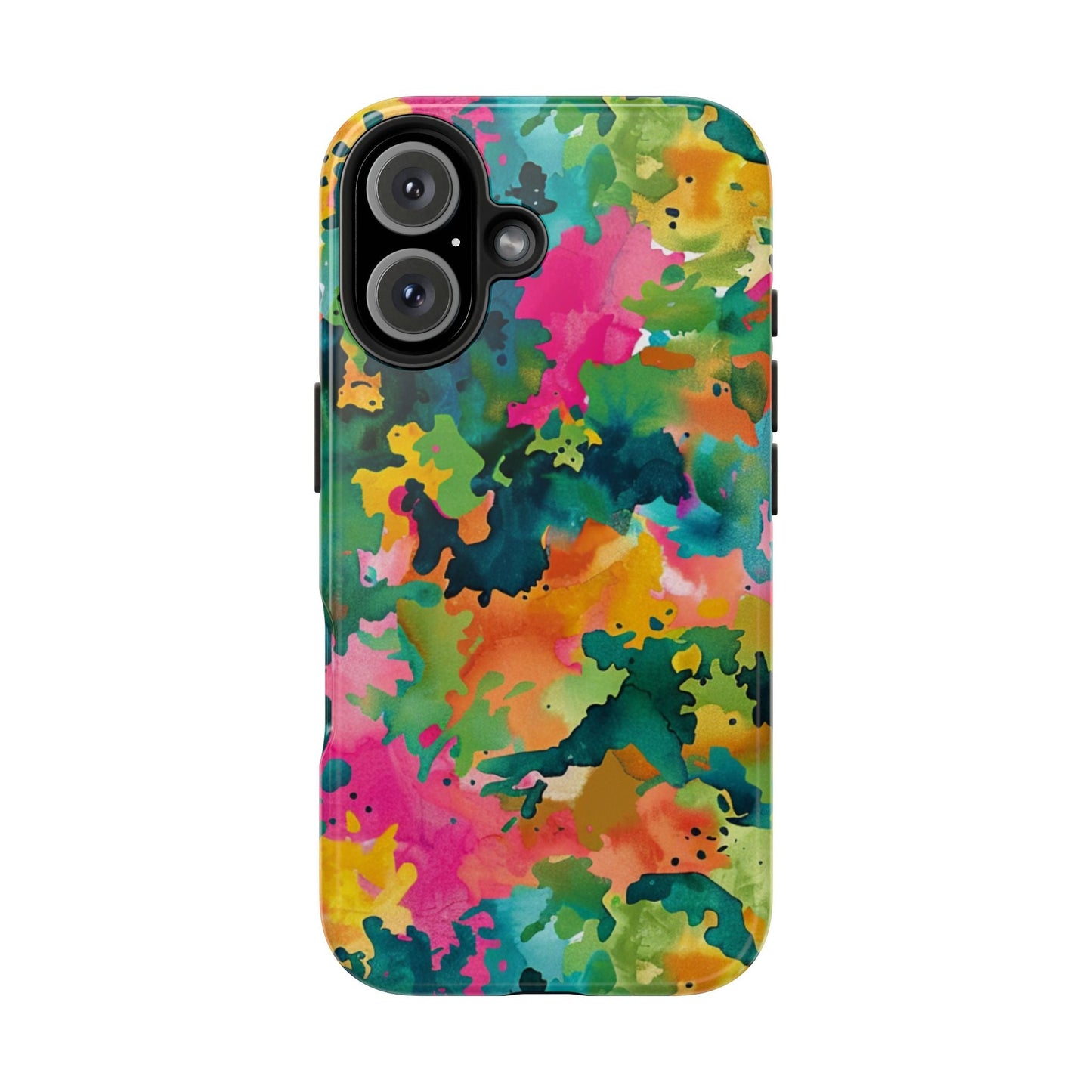 Vibrant Watercolor Splash iPhone Case – Bold Multicolor Artistic Design - BOGO Cases