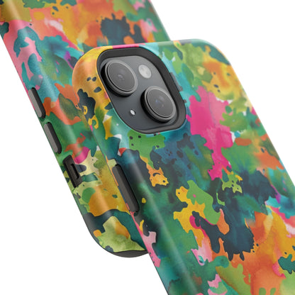 Vibrant Watercolor Splash MagSafe Case – Colorful Abstract Design with MagSafe Compatibility - BOGO Cases