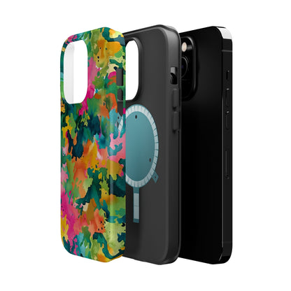 Vibrant Watercolor Splash MagSafe Case – Colorful Abstract Design with MagSafe Compatibility - BOGO Cases