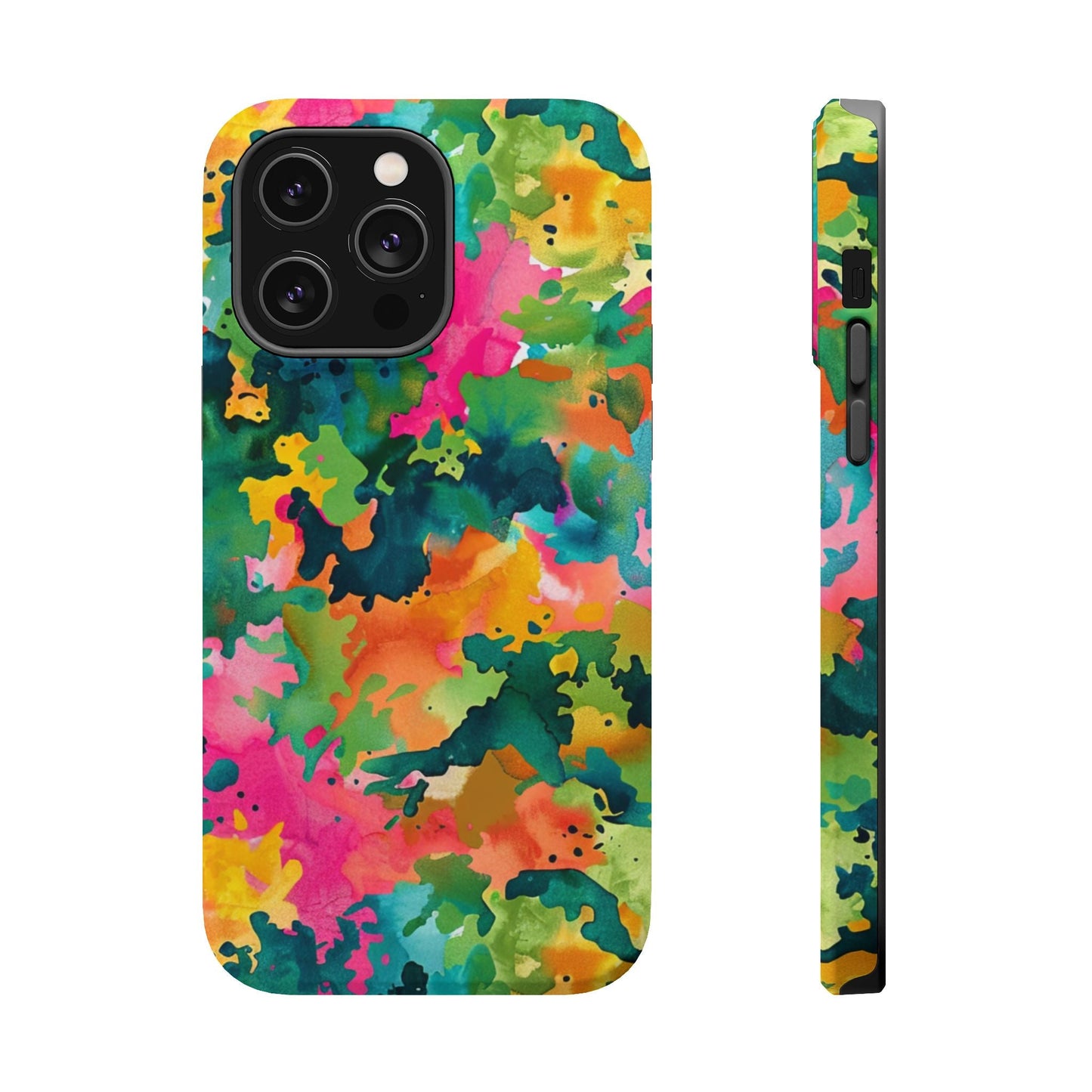 Vibrant Watercolor Splash MagSafe Case – Colorful Abstract Design with MagSafe Compatibility - BOGO Cases