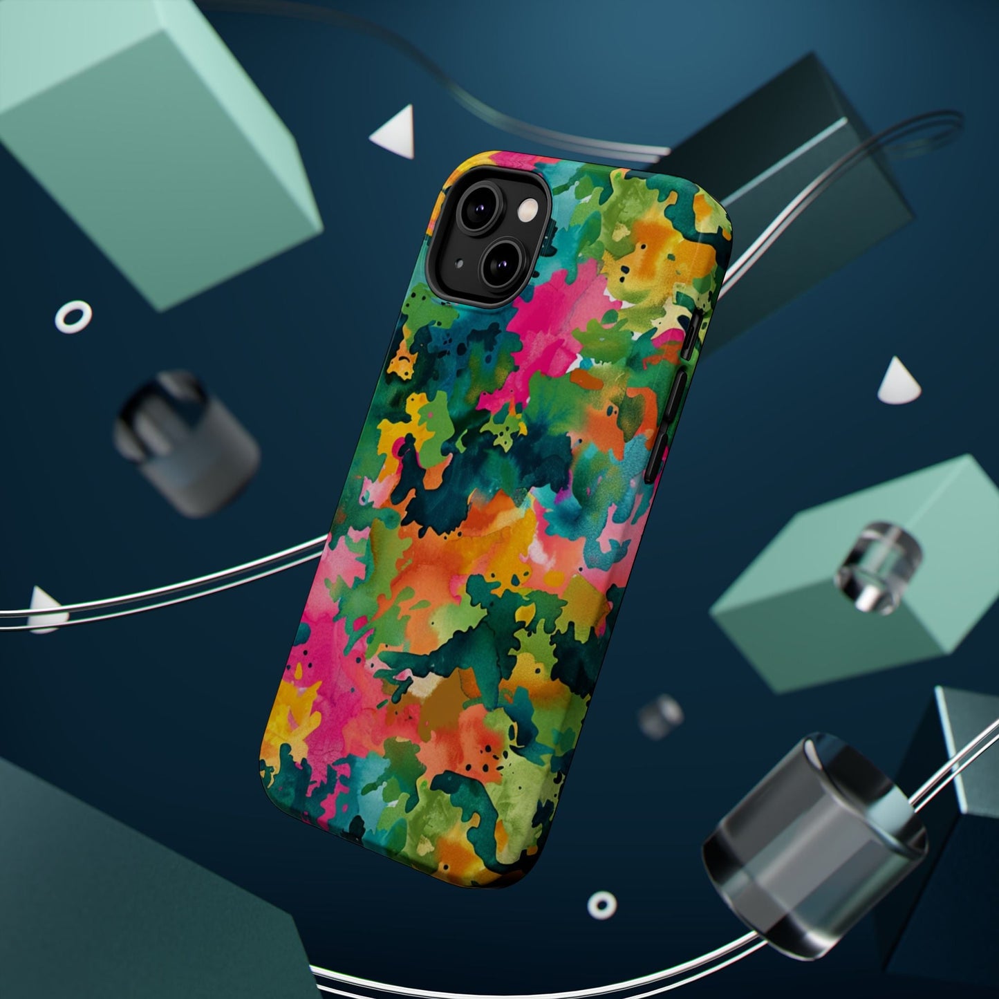 Vibrant Watercolor Splash MagSafe Case – Colorful Abstract Design with MagSafe Compatibility - BOGO Cases