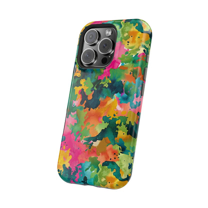 Vibrant Watercolor Splash MagSafe Case – Colorful Abstract Design with MagSafe Compatibility - BOGO Cases