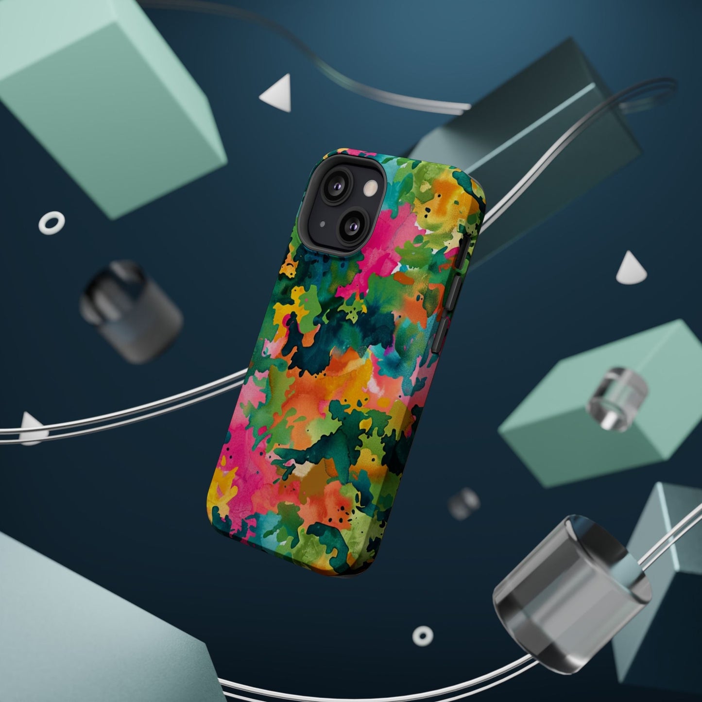 Vibrant Watercolor Splash MagSafe Case – Colorful Abstract Design with MagSafe Compatibility - BOGO Cases