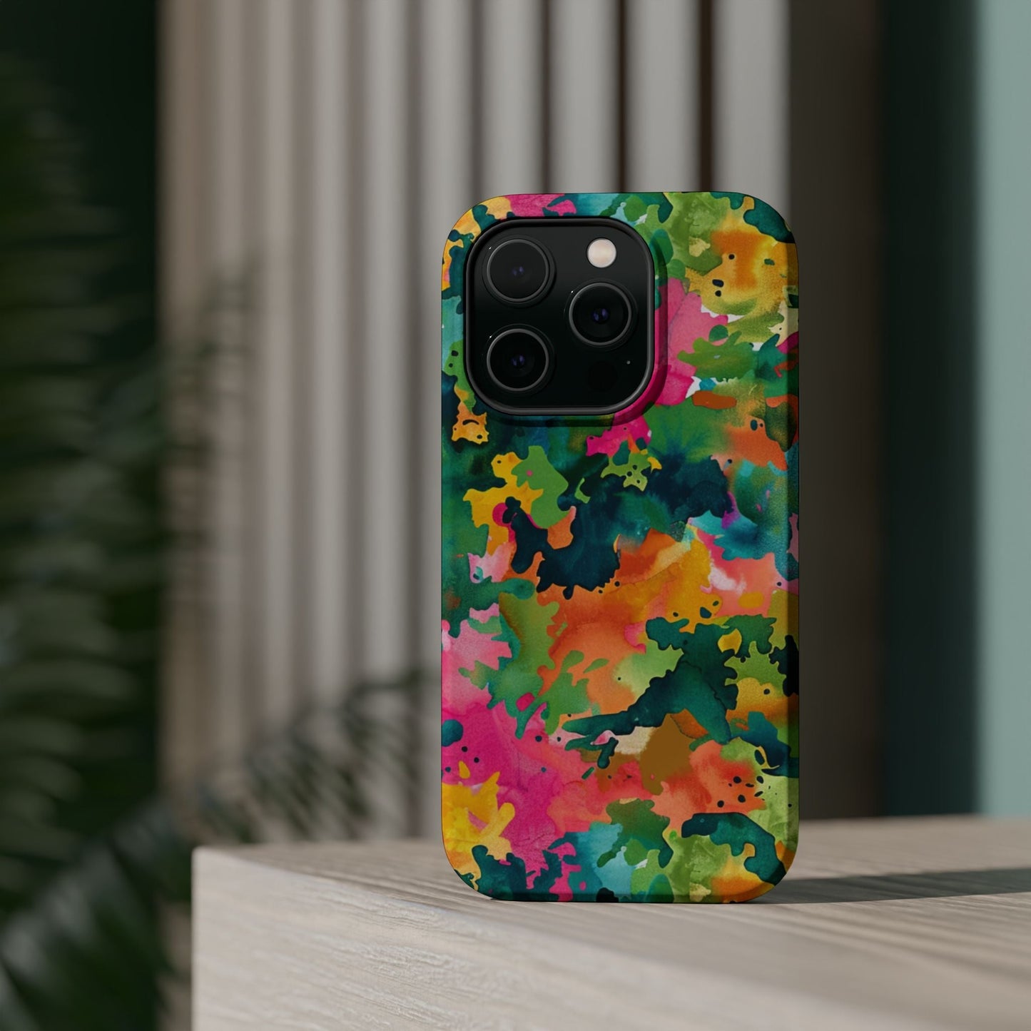 Vibrant Watercolor Splash MagSafe Case – Colorful Abstract Design with MagSafe Compatibility - BOGO Cases