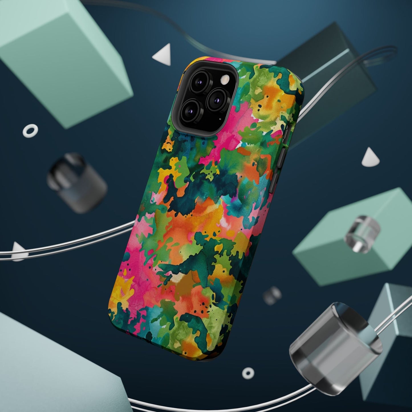 Vibrant Watercolor Splash MagSafe Case – Colorful Abstract Design with MagSafe Compatibility - BOGO Cases