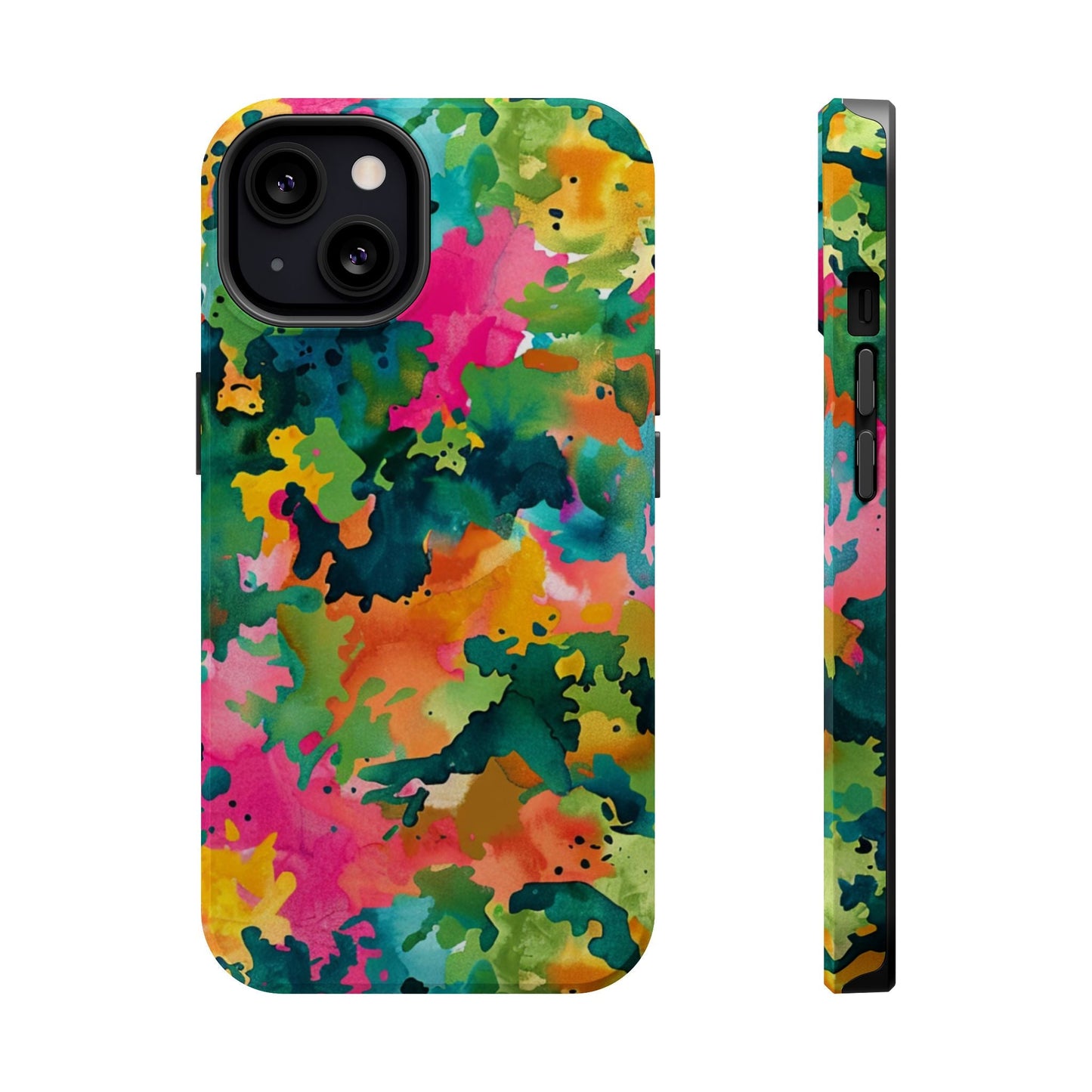 Vibrant Watercolor Splash MagSafe Case – Colorful Abstract Design with MagSafe Compatibility - BOGO Cases