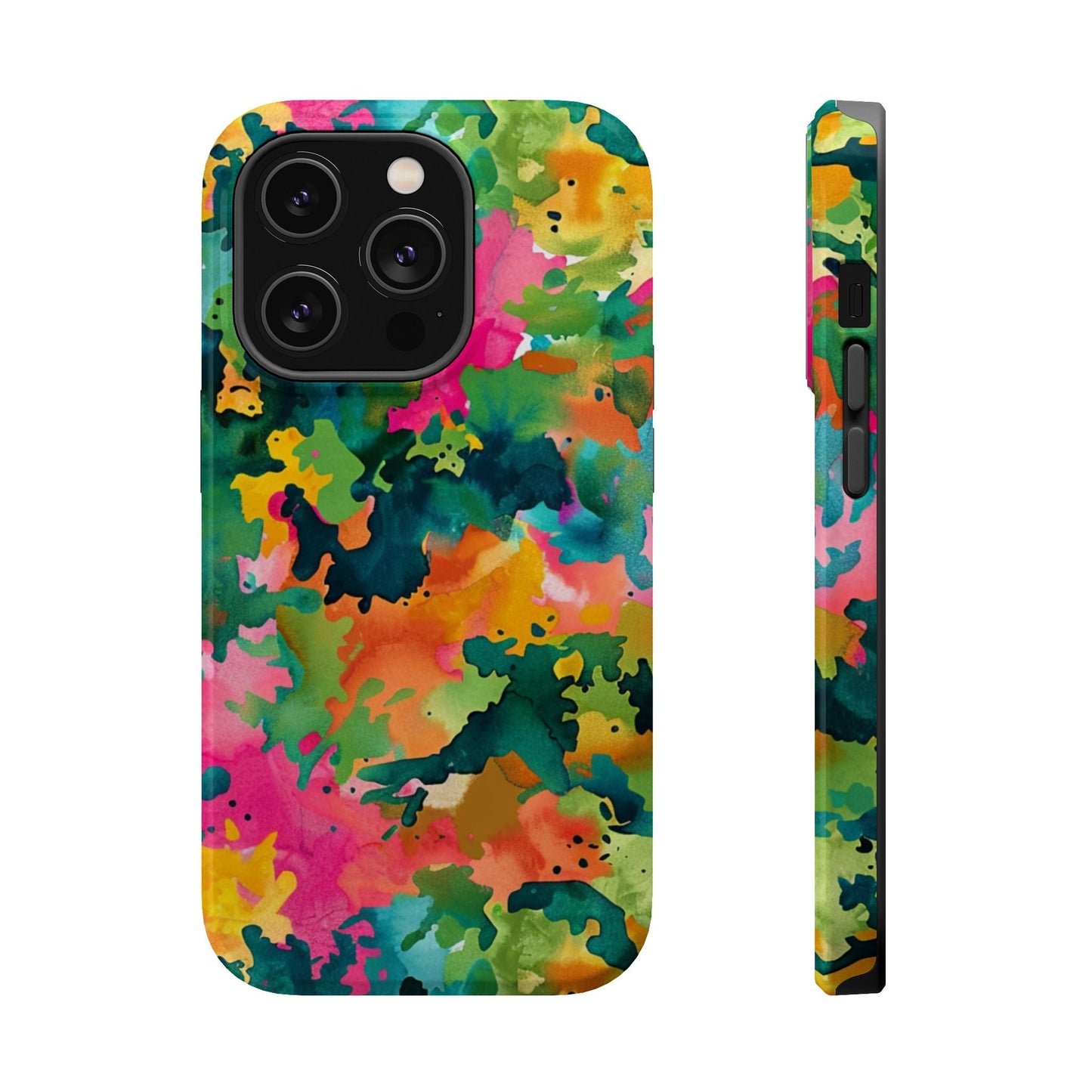 Vibrant Watercolor Splash MagSafe Case – Colorful Abstract Design with MagSafe Compatibility - BOGO Cases