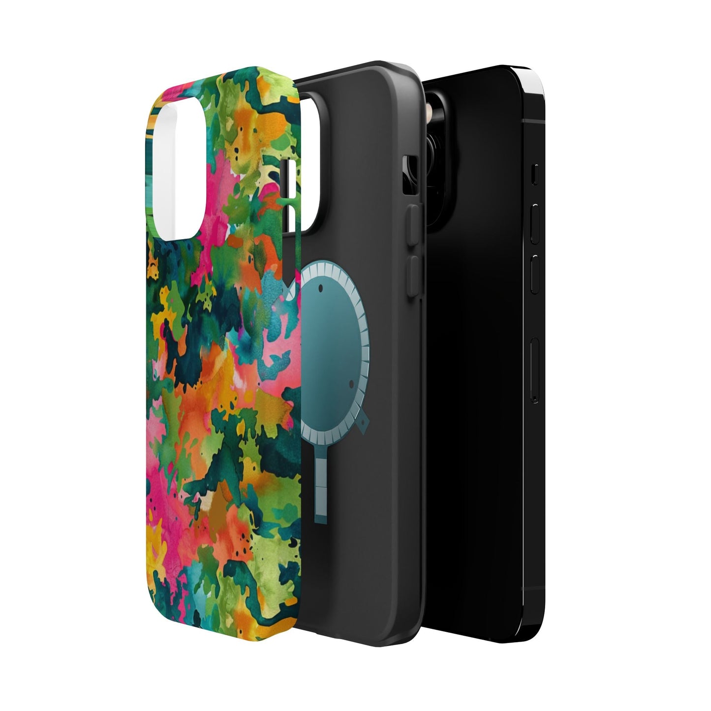Vibrant Watercolor Splash MagSafe Case – Colorful Abstract Design with MagSafe Compatibility - BOGO Cases