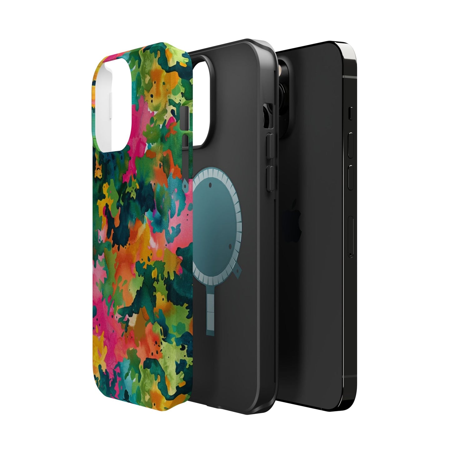 Vibrant Watercolor Splash MagSafe Case – Colorful Abstract Design with MagSafe Compatibility - BOGO Cases