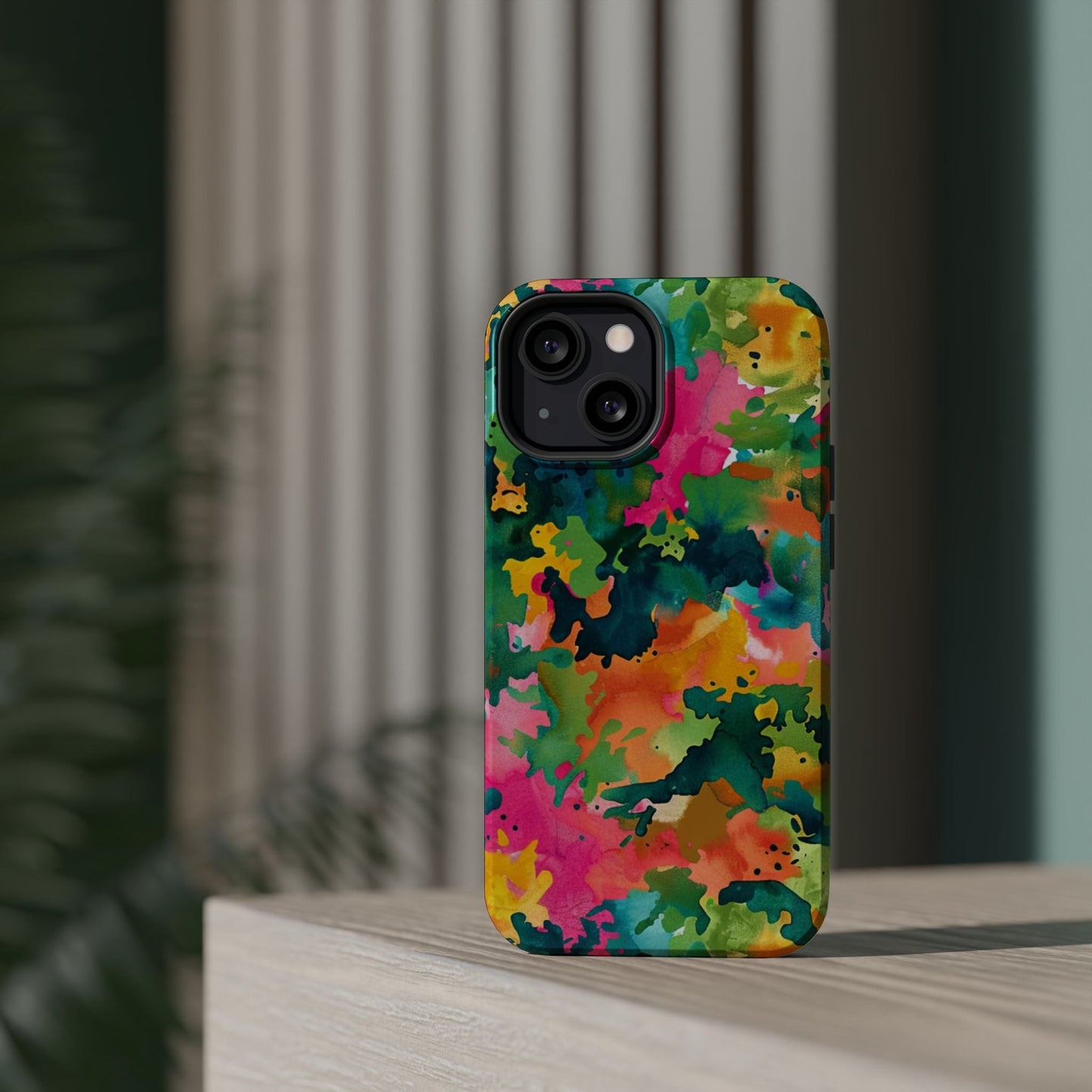 Vibrant Watercolor Splash MagSafe Case – Colorful Abstract Design with MagSafe Compatibility - BOGO Cases