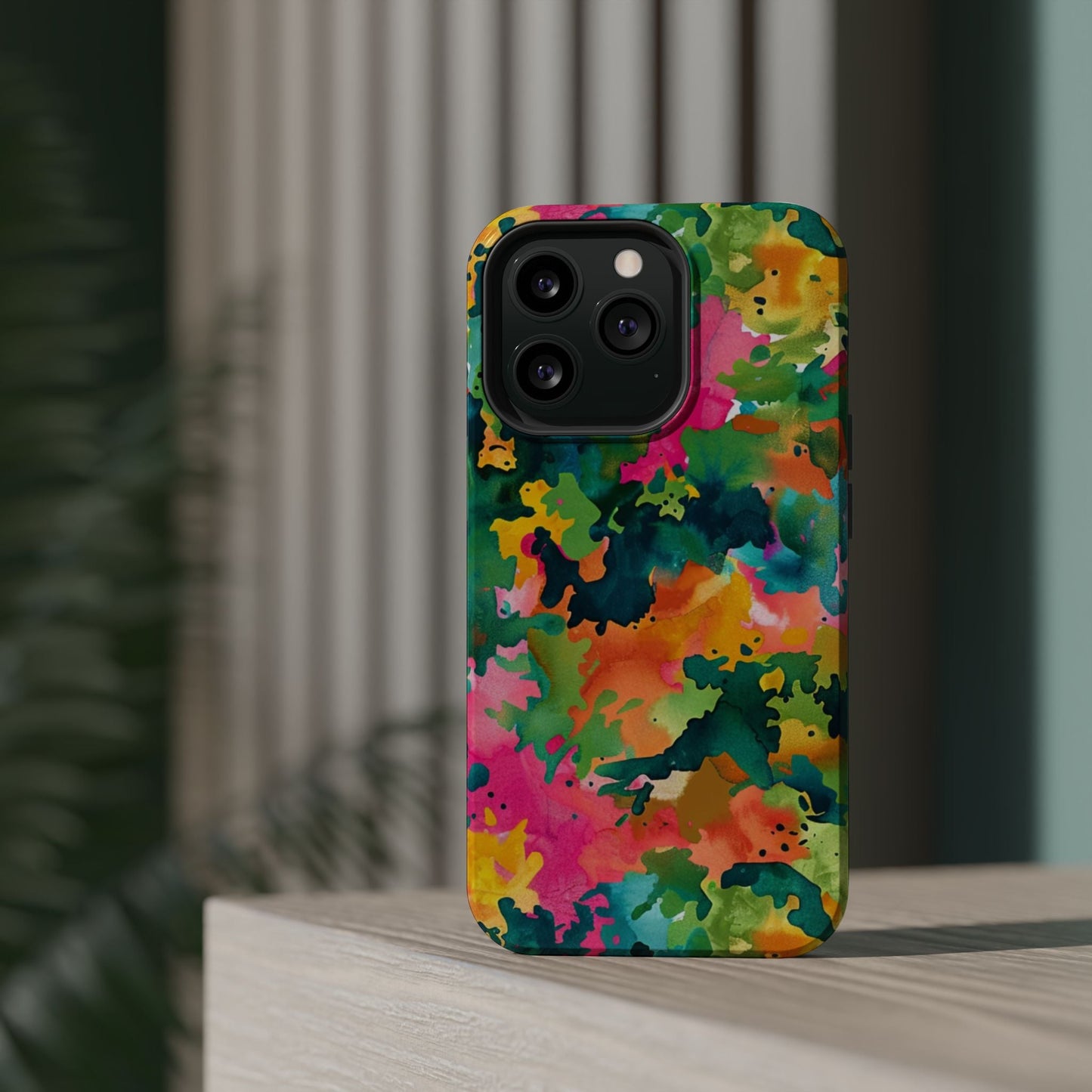 Vibrant Watercolor Splash MagSafe Case – Colorful Abstract Design with MagSafe Compatibility - BOGO Cases