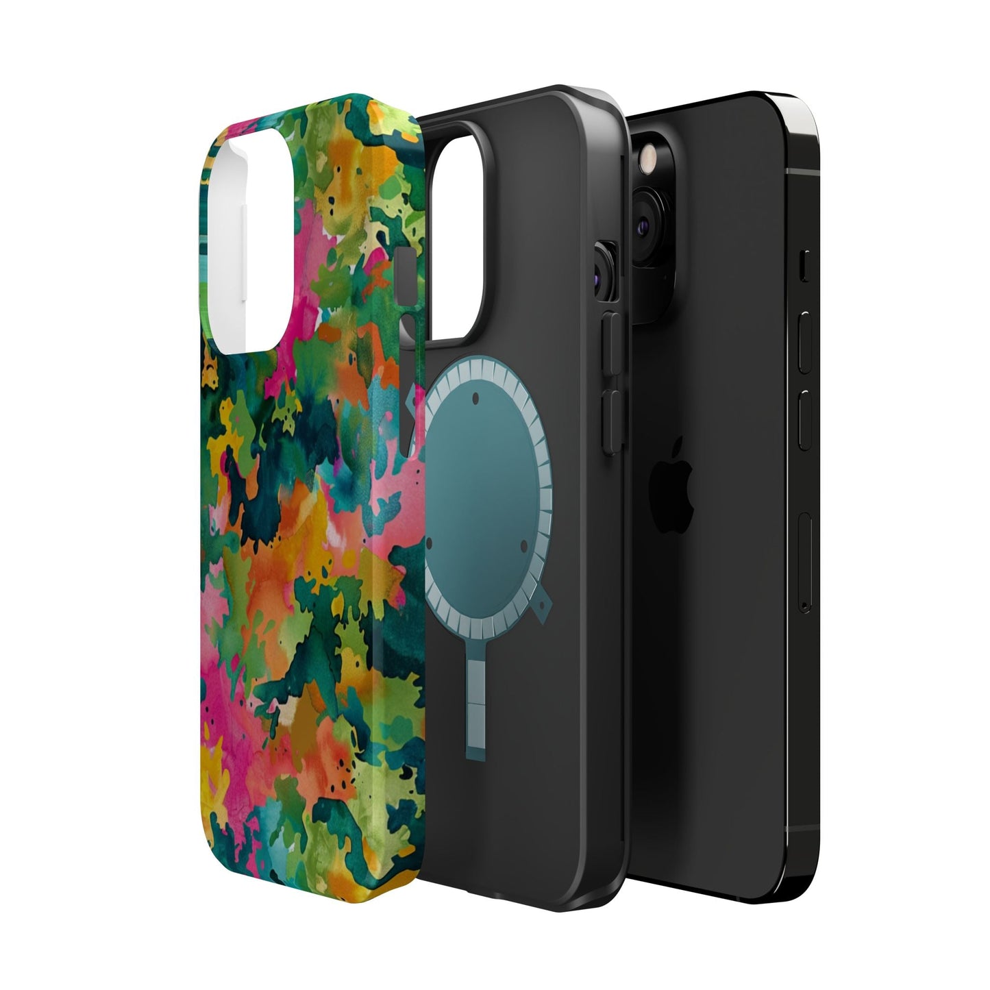 Vibrant Watercolor Splash MagSafe Case – Colorful Abstract Design with MagSafe Compatibility - BOGO Cases