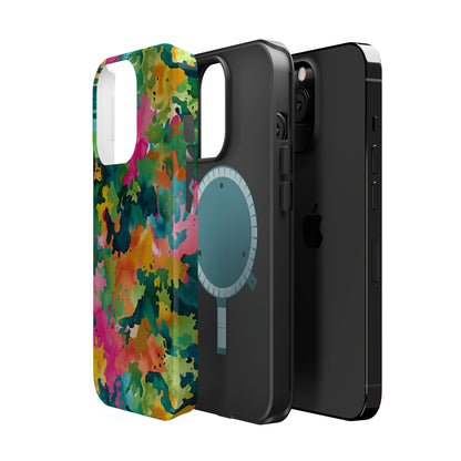 Vibrant Watercolor Splash MagSafe Case – Colorful Abstract Design with MagSafe Compatibility - BOGO Cases
