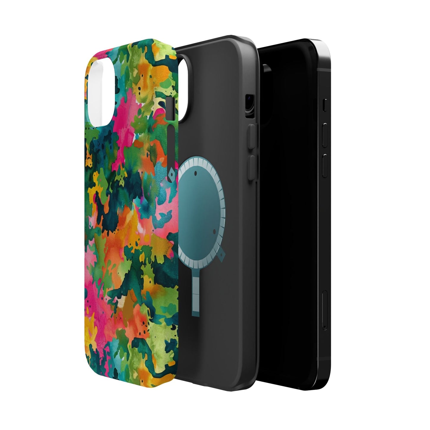 Vibrant Watercolor Splash MagSafe Case – Colorful Abstract Design with MagSafe Compatibility - BOGO Cases