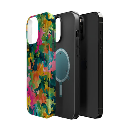 Vibrant Watercolor Splash MagSafe Case – Colorful Abstract Design with MagSafe Compatibility - BOGO Cases