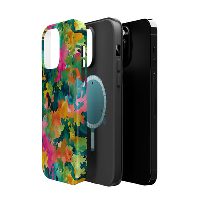 Vibrant Watercolor Splash MagSafe Case – Colorful Abstract Design with MagSafe Compatibility - BOGO Cases