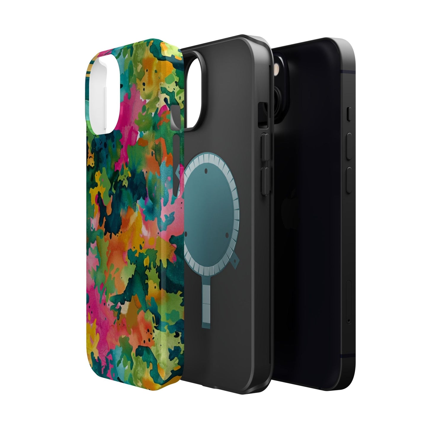 Vibrant Watercolor Splash MagSafe Case – Colorful Abstract Design with MagSafe Compatibility - BOGO Cases