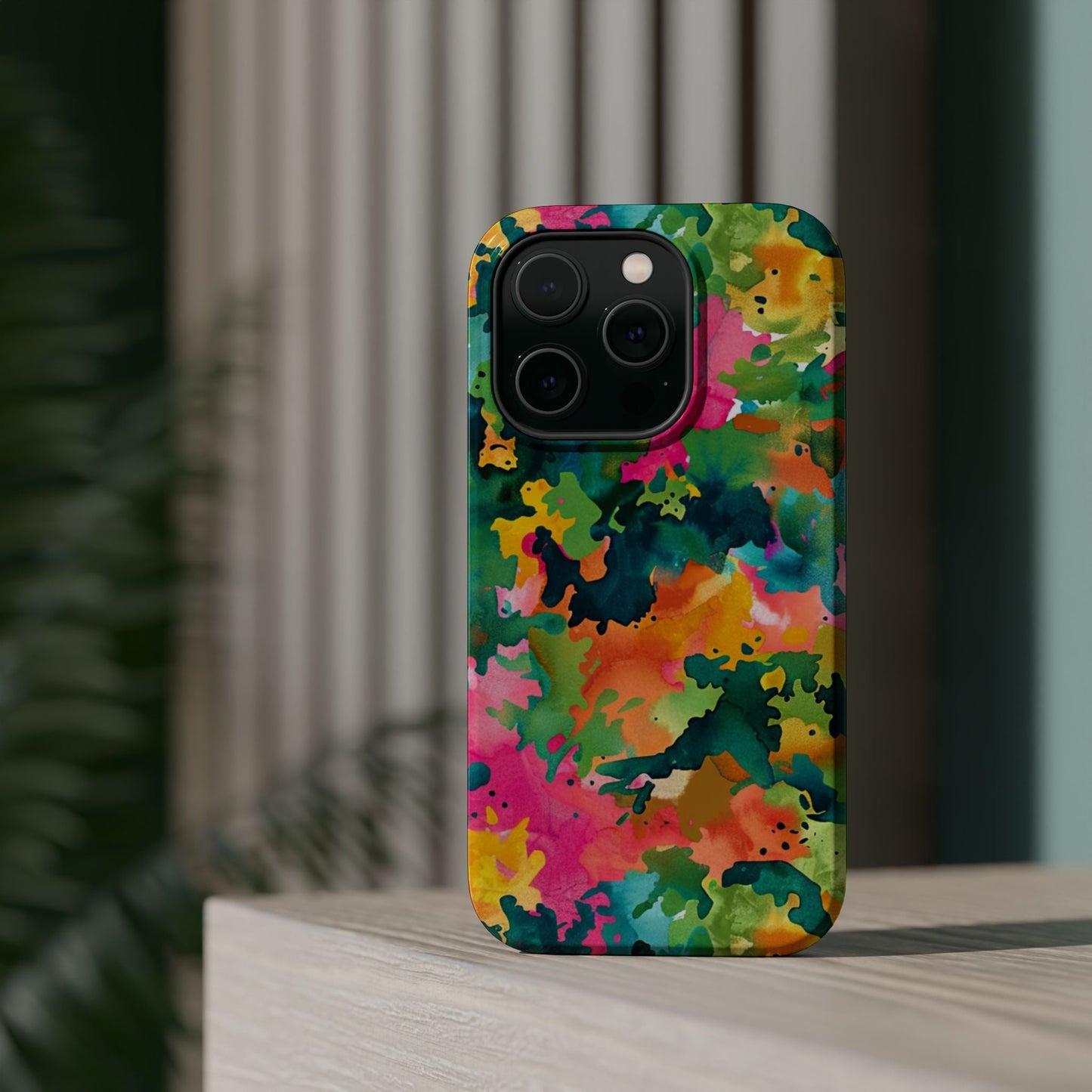 Vibrant Watercolor Splash MagSafe Case – Colorful Abstract Design with MagSafe Compatibility - BOGO Cases