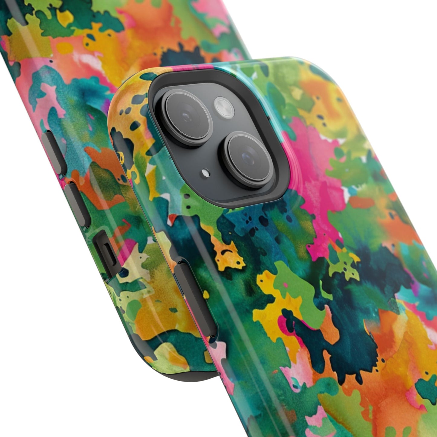 Vibrant Watercolor Splash MagSafe Case – Colorful Abstract Design with MagSafe Compatibility - BOGO Cases