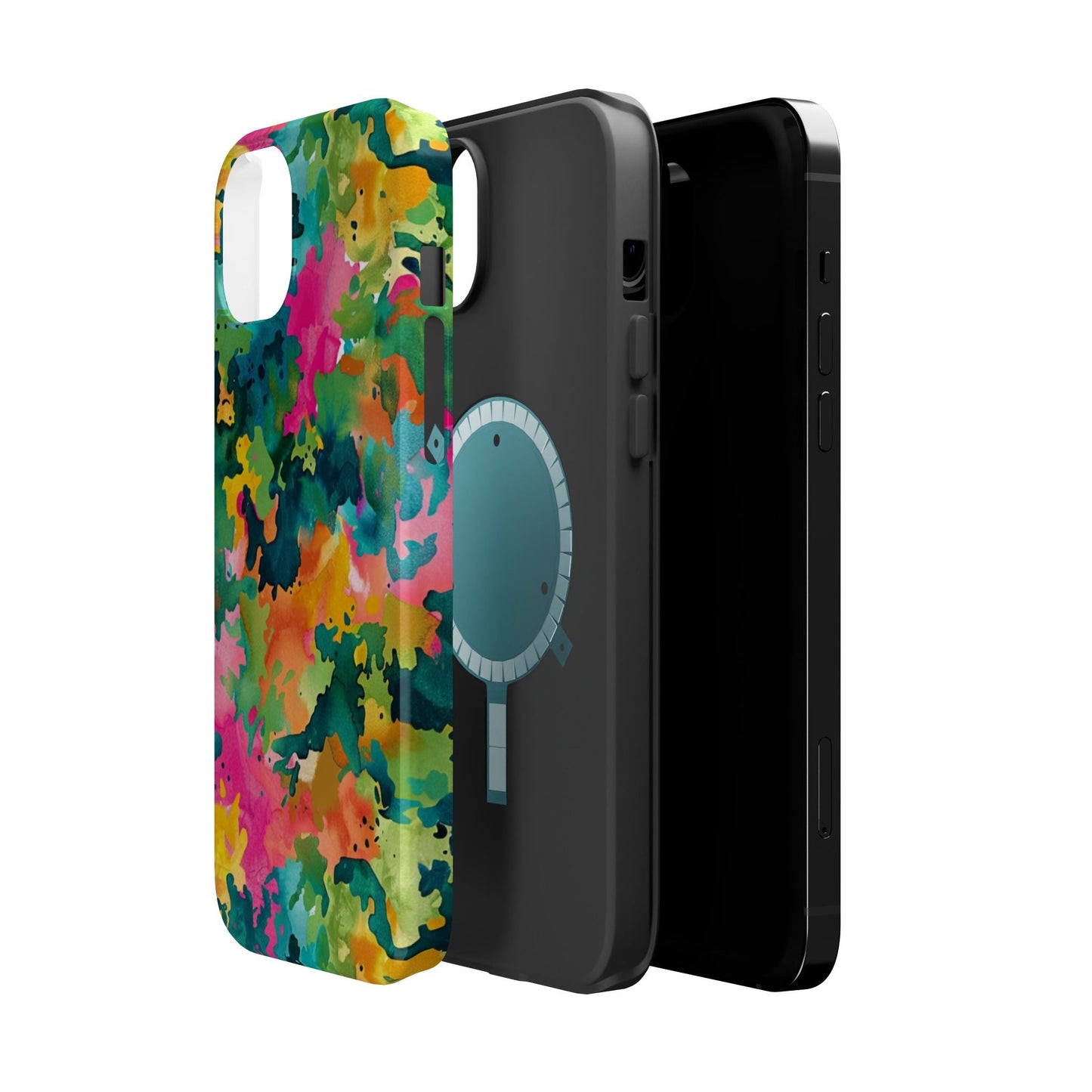 Vibrant Watercolor Splash MagSafe Case – Colorful Abstract Design with MagSafe Compatibility - BOGO Cases