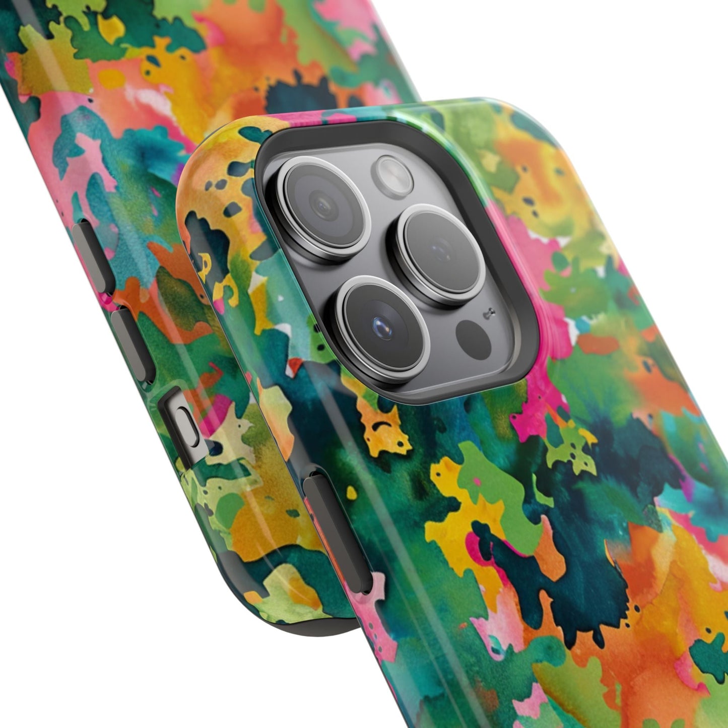 Vibrant Watercolor Splash MagSafe Case – Colorful Abstract Design with MagSafe Compatibility - BOGO Cases