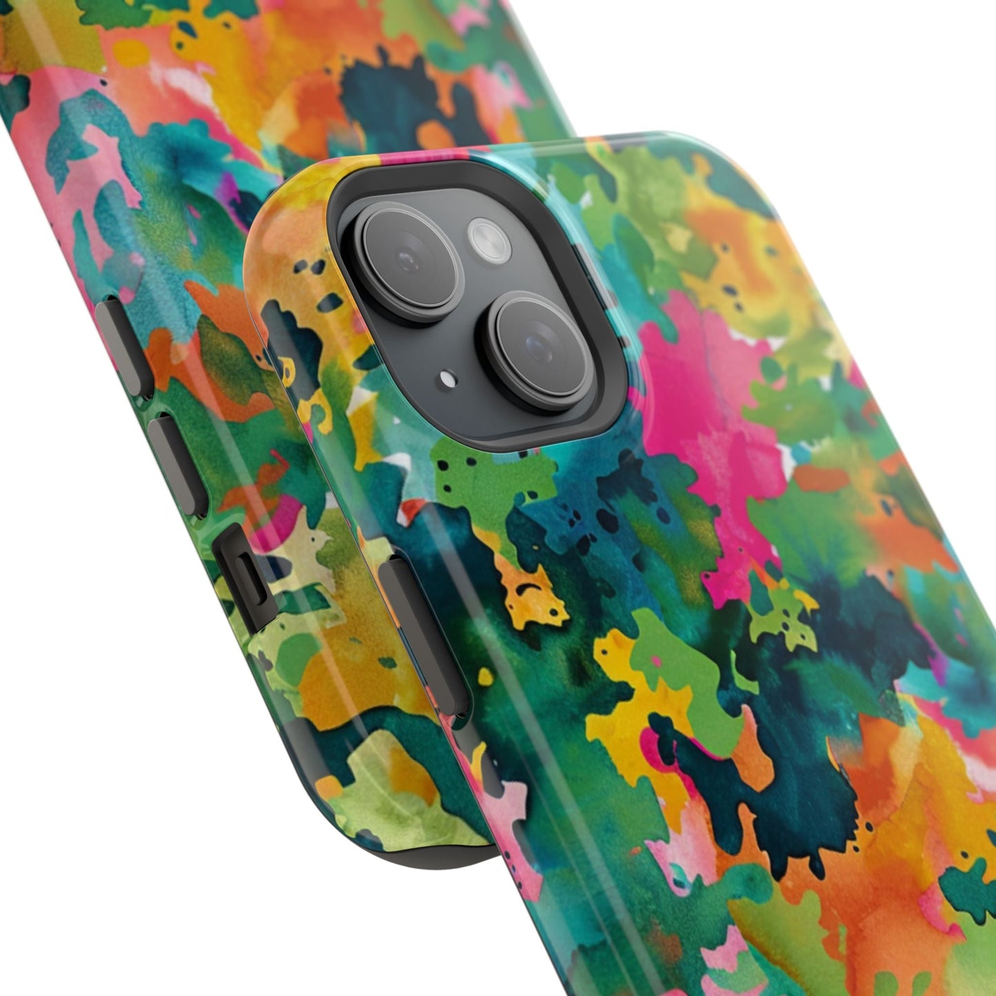 Vibrant Watercolor Splash MagSafe Case – Colorful Abstract Design with MagSafe Compatibility - BOGO Cases