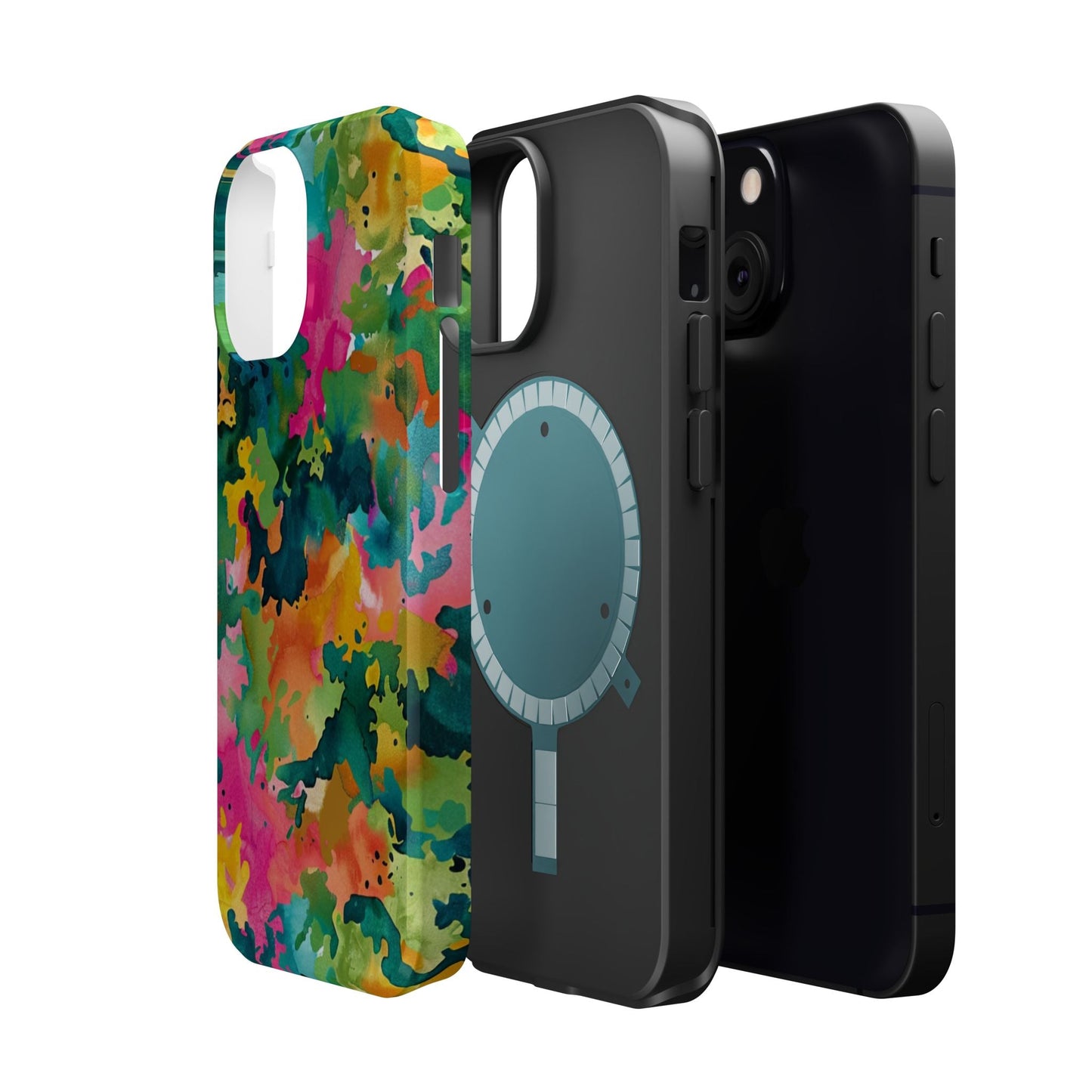 Vibrant Watercolor Splash MagSafe Case – Colorful Abstract Design with MagSafe Compatibility - BOGO Cases