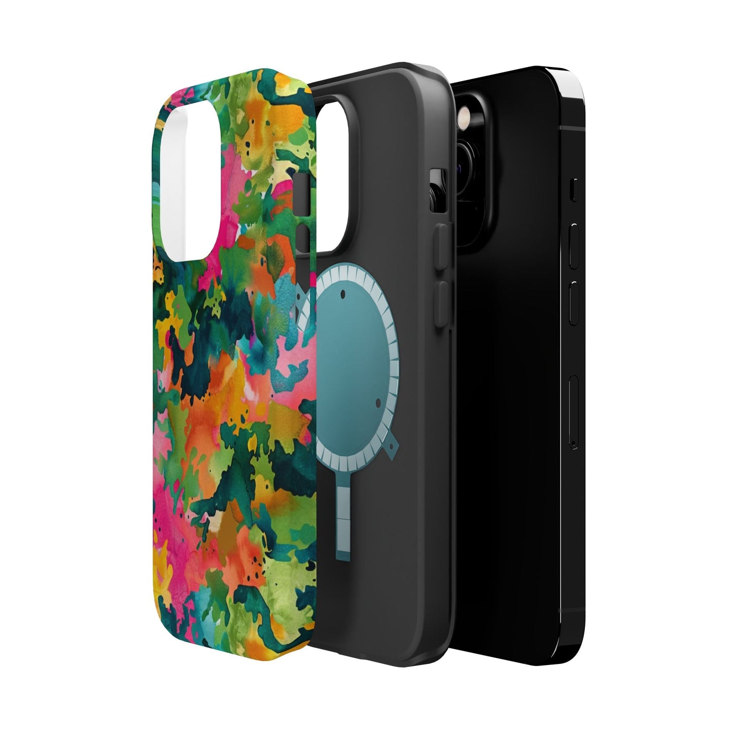 Vibrant Watercolor Splash MagSafe Case – Colorful Abstract Design with MagSafe Compatibility - BOGO Cases