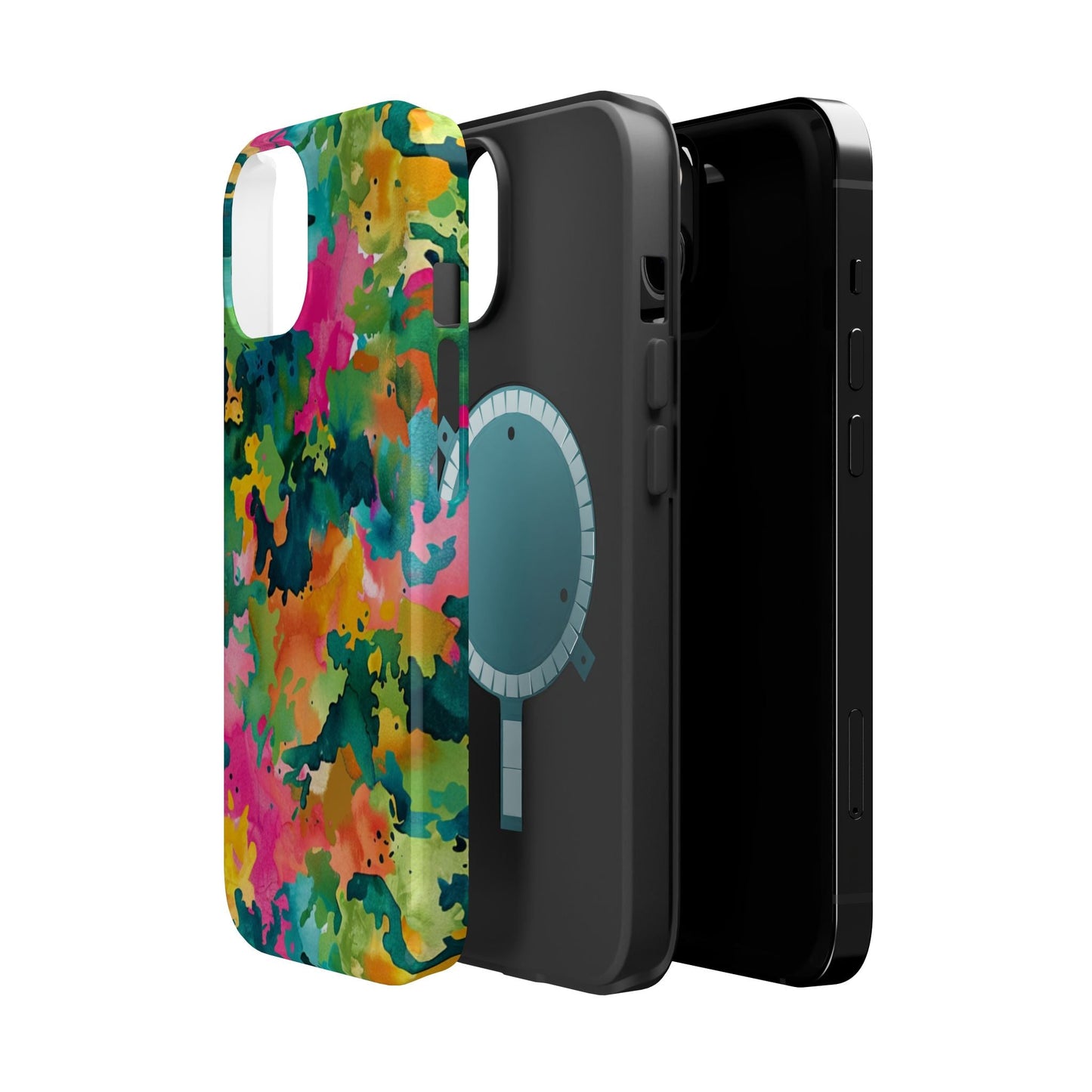 Vibrant Watercolor Splash MagSafe Case – Colorful Abstract Design with MagSafe Compatibility - BOGO Cases