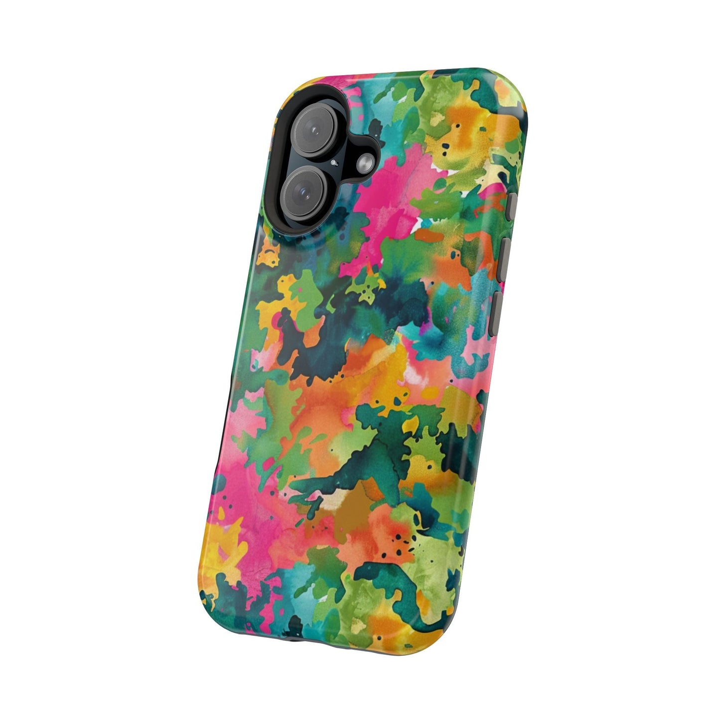 Vibrant Watercolor Splash MagSafe Case – Colorful Abstract Design with MagSafe Compatibility - BOGO Cases
