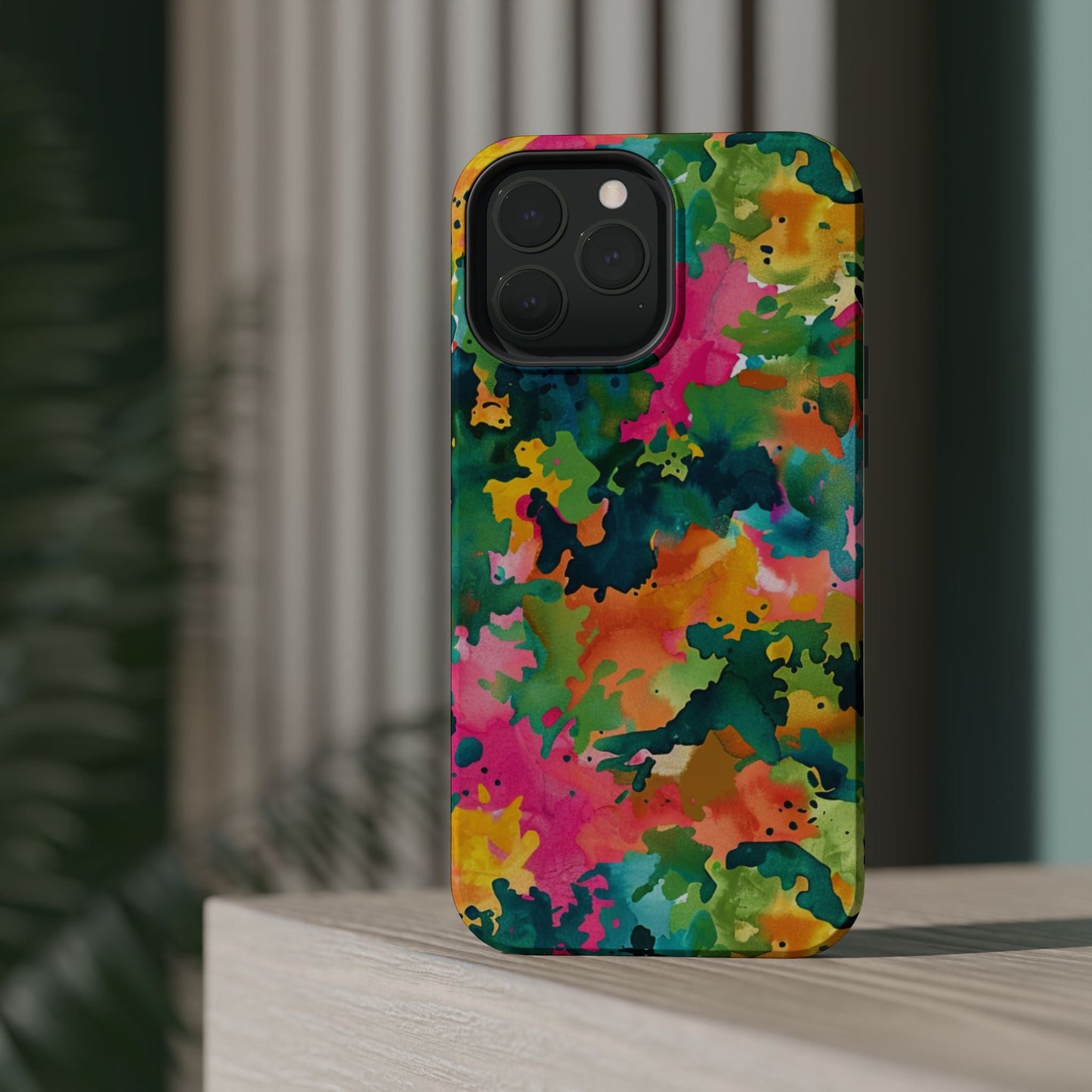 Vibrant Watercolor Splash MagSafe Case – Colorful Abstract Design with MagSafe Compatibility - BOGO Cases