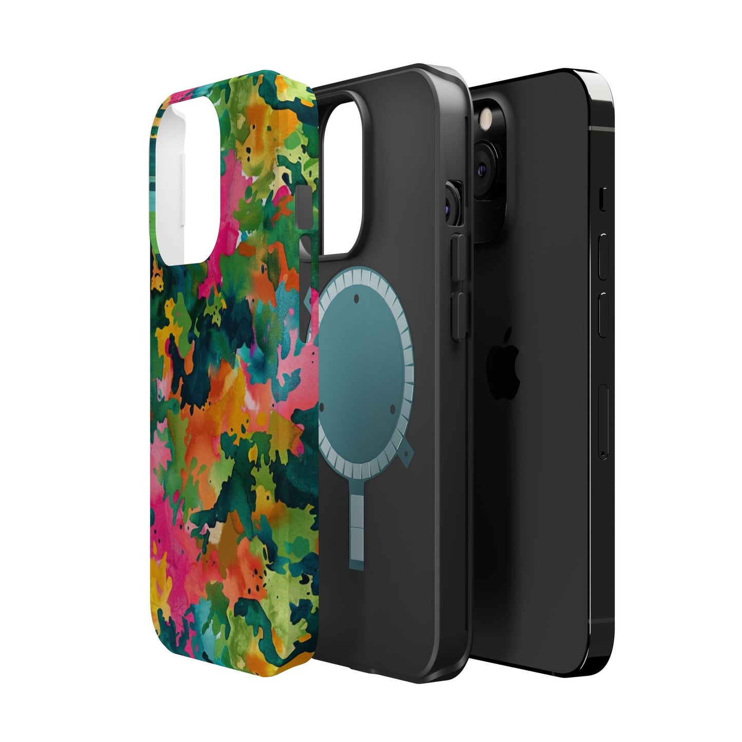 Vibrant Watercolor Splash MagSafe Case – Colorful Abstract Design with MagSafe Compatibility - BOGO Cases
