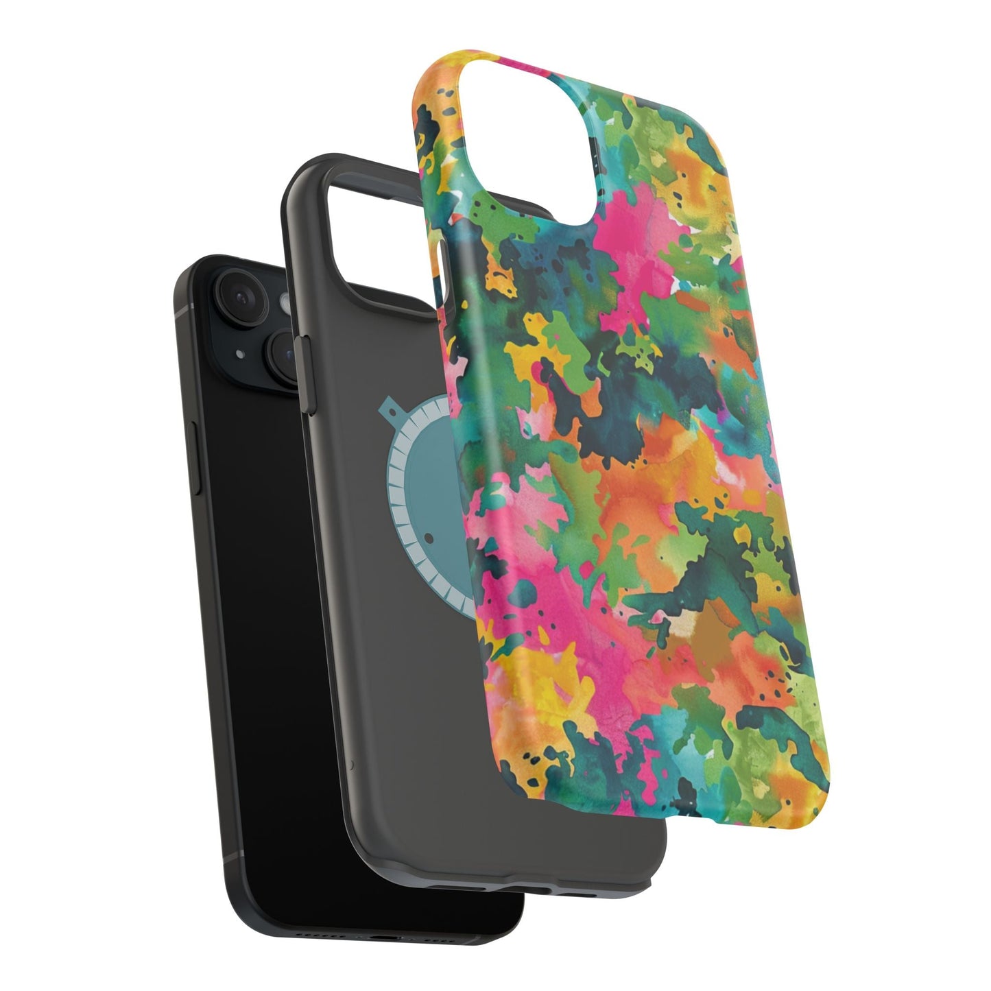 Vibrant Watercolor Splash MagSafe Case – Colorful Abstract Design with MagSafe Compatibility - BOGO Cases