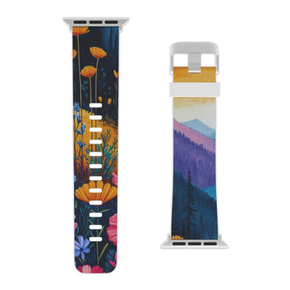 Vibrant Wildflower Mountain Apple Watch Band - BOGO Cases