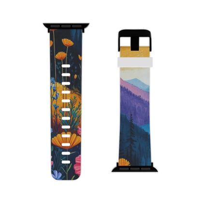 Vibrant Wildflower Mountain Apple Watch Band - BOGO Cases