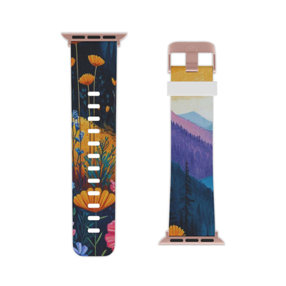 Vibrant Wildflower Mountain Apple Watch Band - BOGO Cases