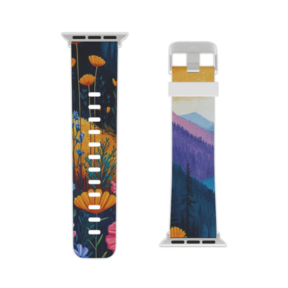 Vibrant Wildflower Mountain Apple Watch Band - BOGO Cases