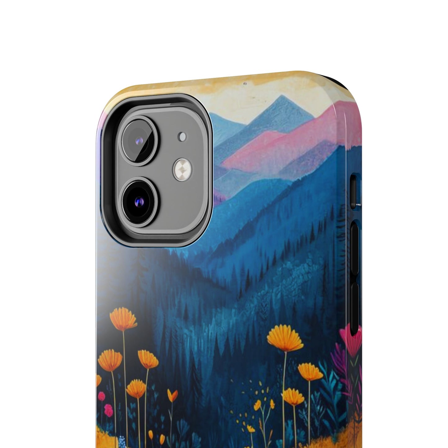 Vibrant Wildflower Mountain iPhone Case – Bold Nature Art, Dual - Layer Protection" - BOGO Cases