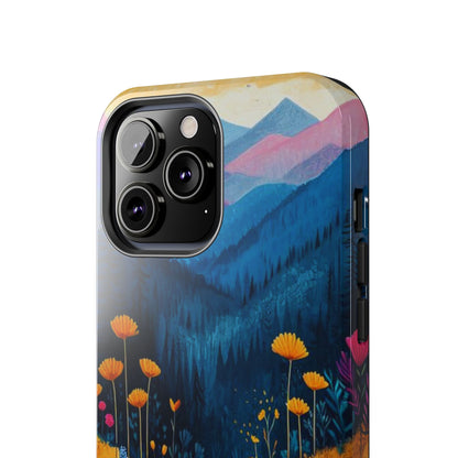 Vibrant Wildflower Mountain iPhone Case – Bold Nature Art, Dual - Layer Protection" - BOGO Cases