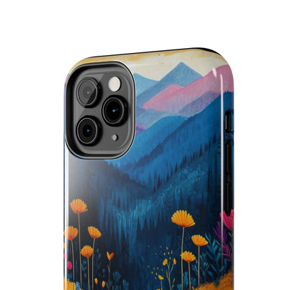 Vibrant Wildflower Mountain iPhone Case – Bold Nature Art, Dual - Layer Protection" - BOGO Cases