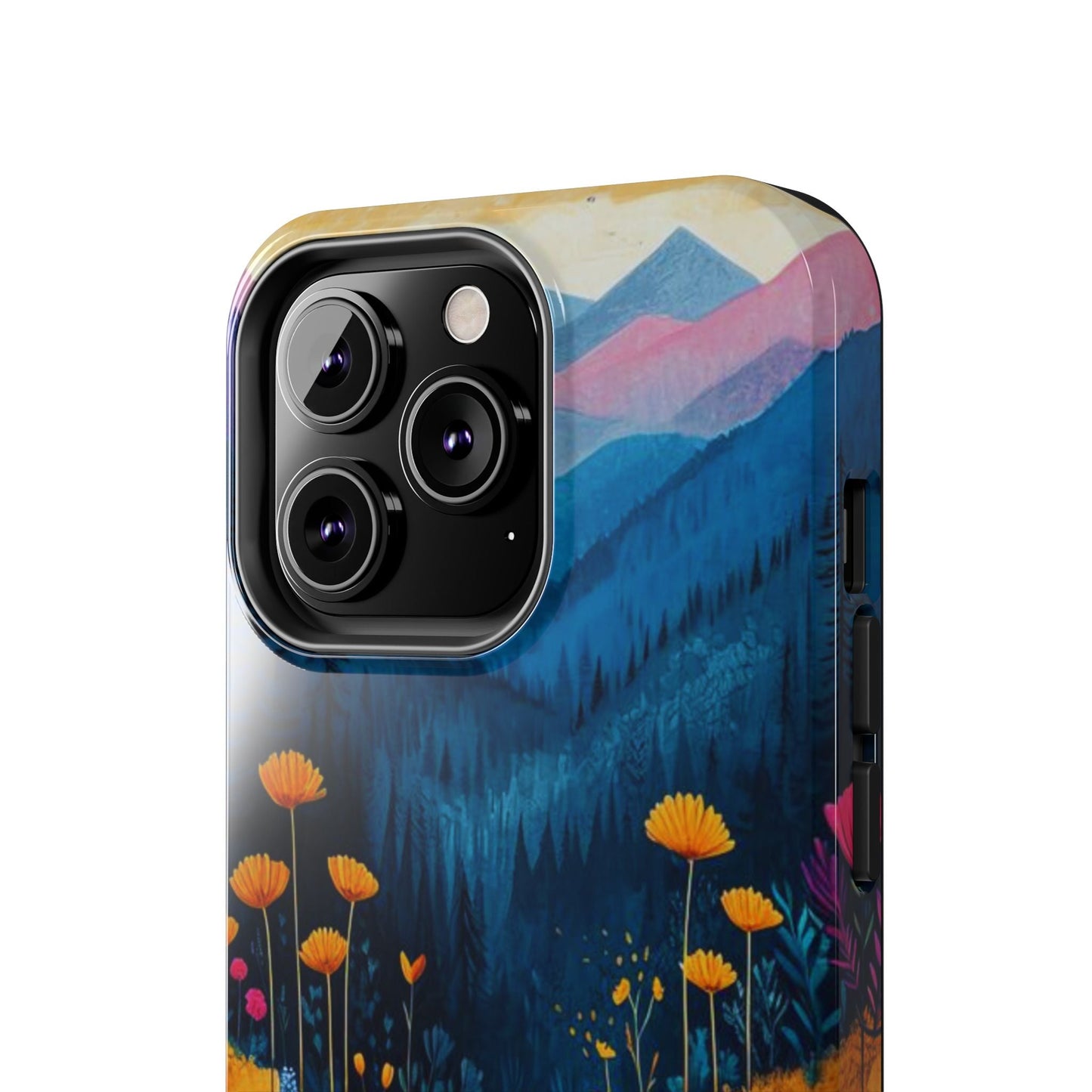 Vibrant Wildflower Mountain iPhone Case – Bold Nature Art, Dual - Layer Protection" - BOGO Cases