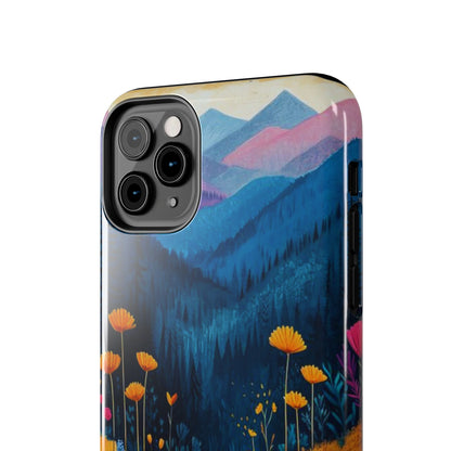 Vibrant Wildflower Mountain iPhone Case – Bold Nature Art, Dual - Layer Protection" - BOGO Cases