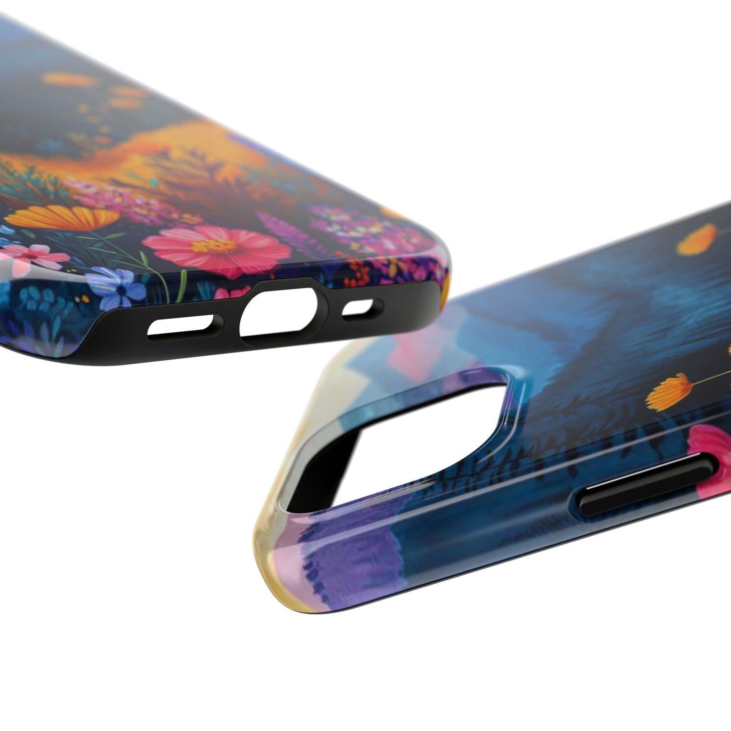 Vibrant Wildflower Mountain iPhone Case – Bold Nature Art, Dual - Layer Protection" - BOGO Cases